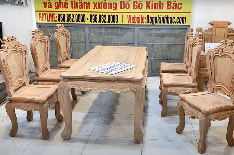 bàn ăn gỗ hương 6 ghế