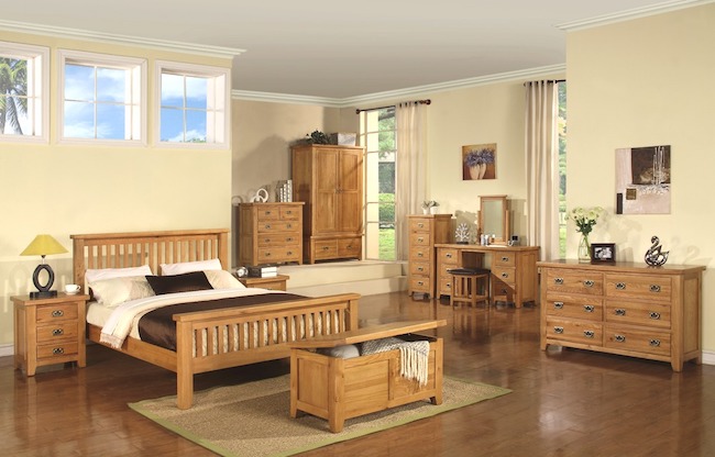 Thiết kế phòng ngủ từ gỗ sồi